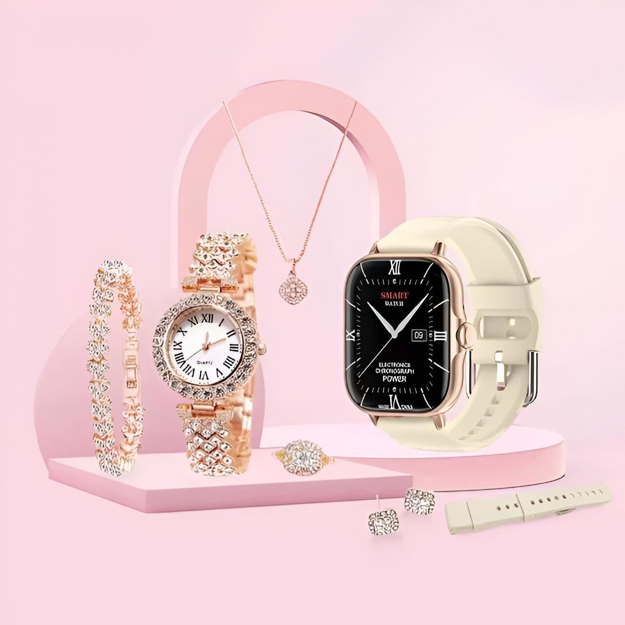 5IN1 Smart Watch A58 Women's  Set Gift Box