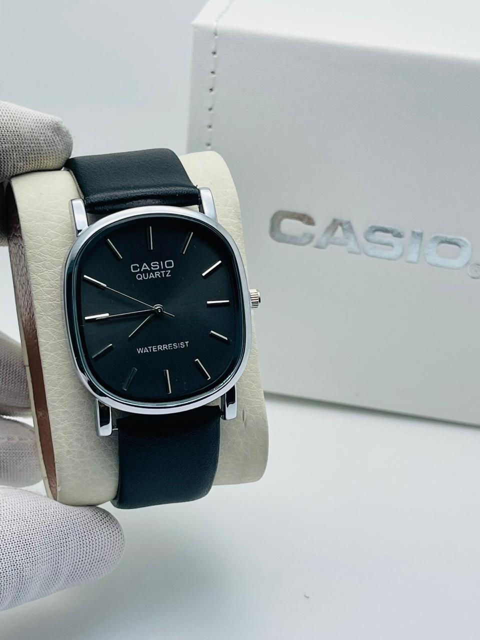 CASIO QUARTZ COUPLE LEATHER WATCH