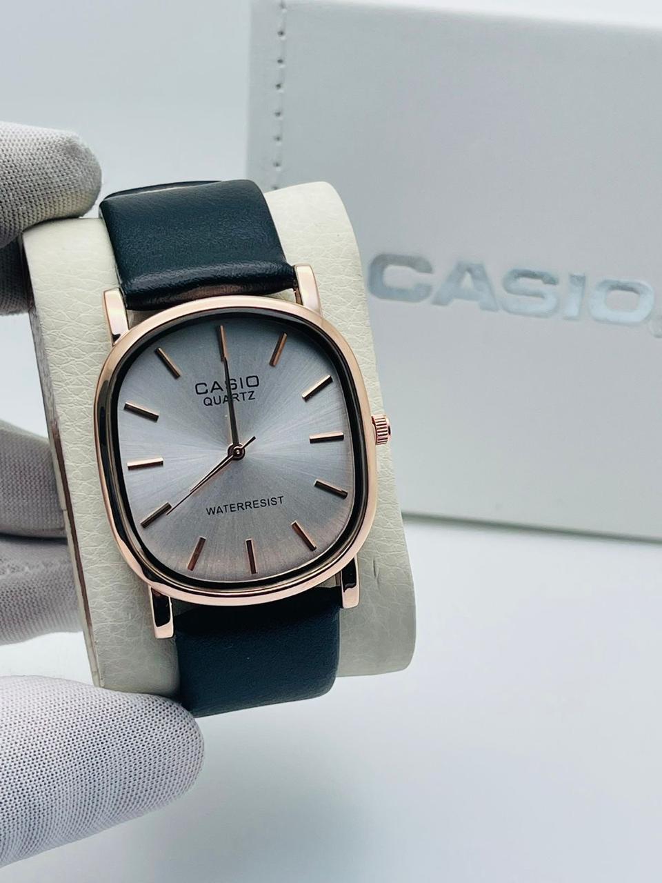 CASIO QUARTZ COUPLE LEATHER WATCH