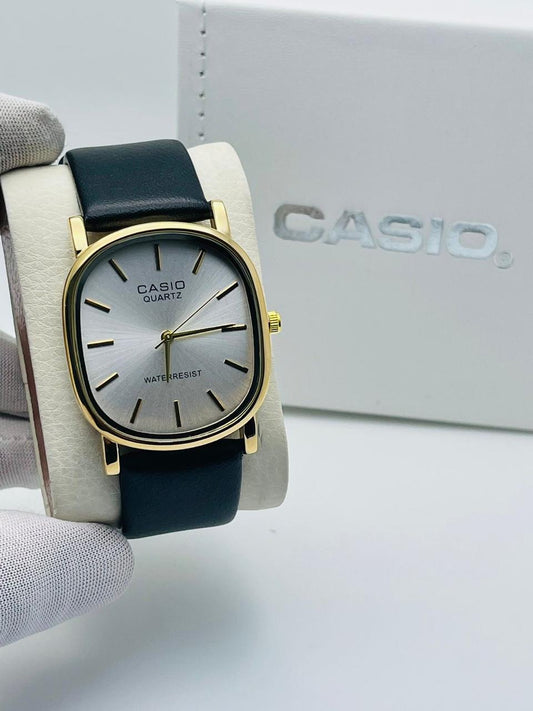 CASIO QUARTZ COUPLE LEATHER WATCH